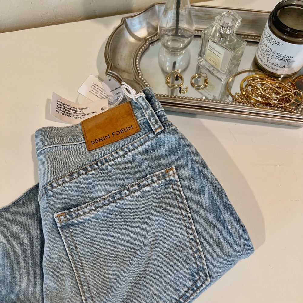 Aritzia/ Denim Forum; Blue Jean Long shorts